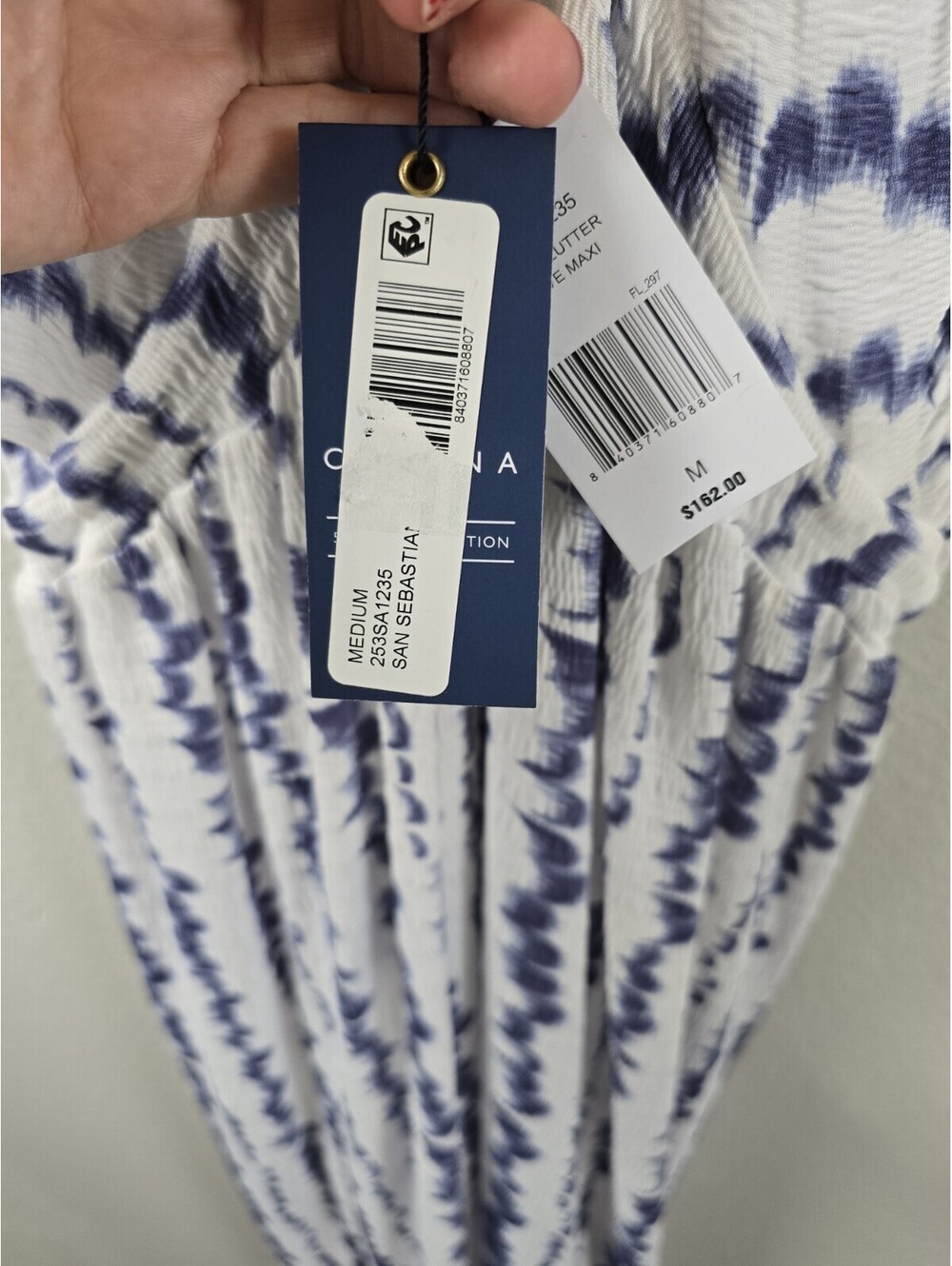 Womens Cabana Life Size Medium Beach Dress White And Blue Nwt/Swimsuit coverup - Picture 7 of 9